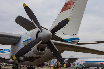 old airplane stay on ground, aviation open-air museum