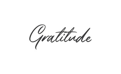 Fototapeta na wymiar Gratitude word lettering design. Hand drawn lettering style. Thankful and motivational message.