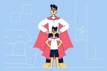 Playing and happy childhood games concept