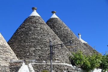 Fototapeta na wymiar Alberobello trulli homes in Italy. Italian town in Apulia region.