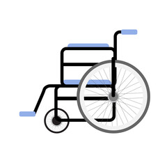 Fototapeta na wymiar Vector flat cartoon wheelchair isolated on white background
