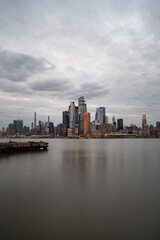 Fototapeta na wymiar Midtown Manhattan from Hoboken, NJ on a cloudy evening
