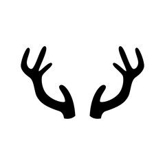 Deer antlers on a white background. Vector illustration. Icon