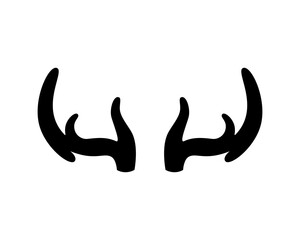 Deer antlers on a white background. Vector illustration. Icon