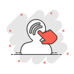 Mind awareness icon in comic style. Idea human cartoon vector illustration on isolated background. Customer brain splash effect business concept.