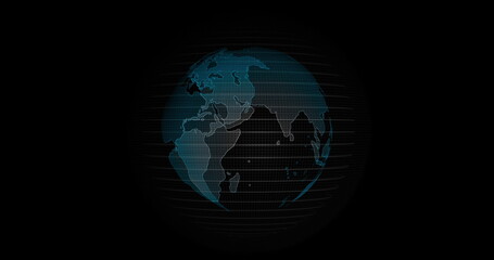 Big data 3d Earth. Binary code surrounding globe rotating. Retro digital Earth. Digital data globe,abstract 3D rendering of data network surrounding planet earth,complexity and data flood of retro age