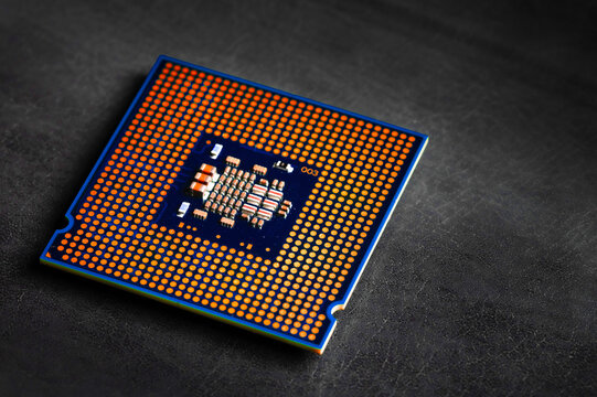 Cpu computer processor macro shot, shallow focus