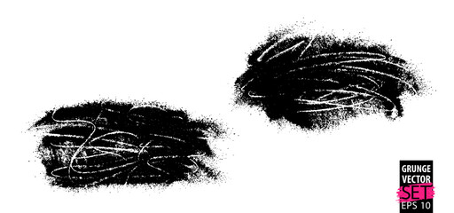 Obraz premium Grunge splatter set. Creative abstract grunge backdrops. Quirky scribbles. Powder splatter texture. Highly detailed grunge. Stains and spots. Grunge overlays.