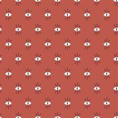 Reptile eyes seamless vector pattern. Simple minimalistic abstract evil eye modern background. Boho mystic occult print design