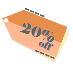 20% Percent Discount Tag Cupom Off  For Sales