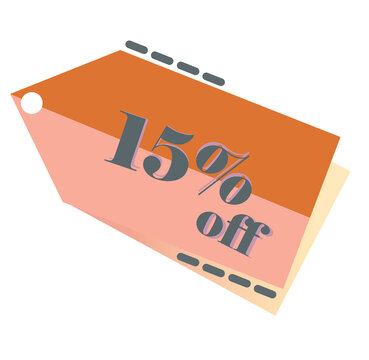 15% Percent Discount Tag Cupom Off  For Sales