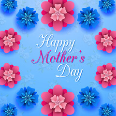 Happy Mother's Day on flowers background