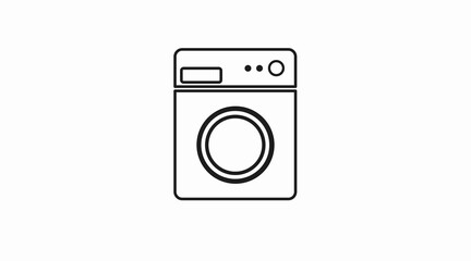 Washing machine icon, flat design, vector illustration