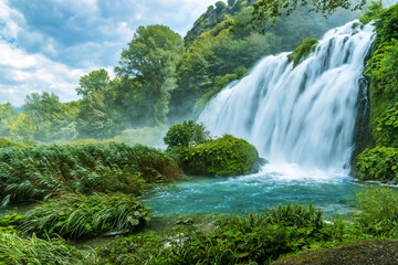 Fototapeta na wymiar Marmore falls, Cascata delle Marmore, in Umbria region, Italy