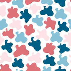 Abstract dots blob pattern. Repetitive vector illustration of dots blobs spots. Modern textile, wrapping texture.