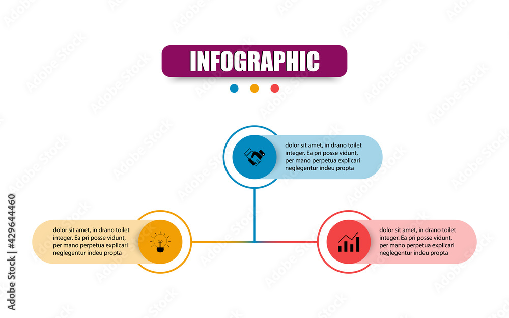 Poster presentation business infographic template with 3 options. vector circle design template infographic