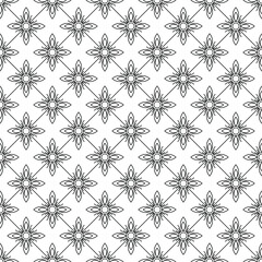 Abstract Seamless Pattern Black Doodle Geometric Figures Background Vector