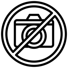 No Photography sign icon, Supermarket and Shopping mall related vector