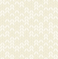 Vector small knit, herringbone or chevron geometric seamless pattern with cream grey color background.
