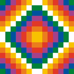 Colorful wiphala indian culture traditional design