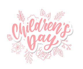 Children's day vector background. Happy Children's Day title. Happy Children's Day inscription.