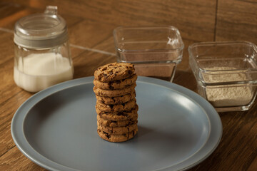 home baked chocolate chip cookies