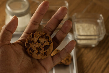 home baked chocolate chip cookies