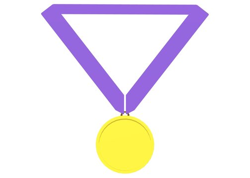 gold medal with ribbon