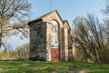 Fototapeta na wymiar Juriy' Bozhnytsia (St. George's shrine), an ancient christian historical landmark in Oster town, Chernihiv region, Ukraine.