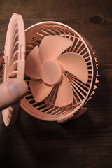 fixing the pink fan. disassembled