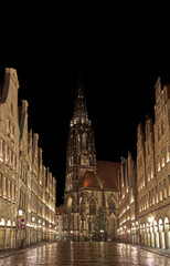 historical street in Muenster in Germany: the Prinzipalmarkt