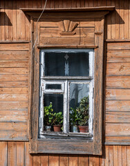 old houses with wooden shutters and unusual architecture on the streets of Zaraysk