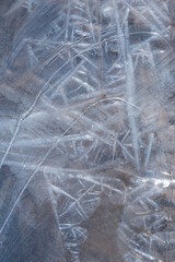 View from above. Frozen surface. Structure, natural abstract background
