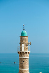 Fototapeta na wymiar Al-Bahr Mosque or Sea Mosque in Old City of Jaffa built in 1675.