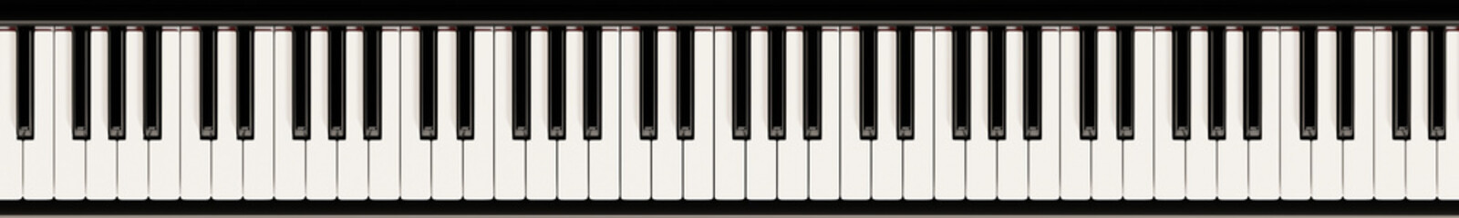 Naklejka premium Piano keyboard close up view 3D illustration