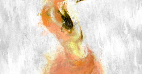 Rough brushstrokes on abstract background. Brush painting. Color strokes of paint. Unique wall art. Modern art on canvas. Colorful contemporary artwork.