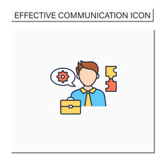 Ineffective communication color icon. Using technical language. Professional vocabulary. Communication barriers concept. Isolated vector illustration