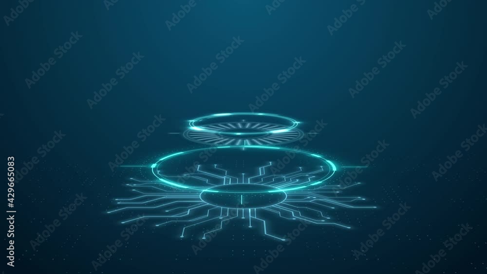 Poster futuristic circle hud, gui, ui interface screen design. abstract looped animated background. technol
