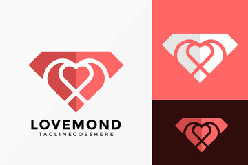 Diamond Love Fashion Logo Vector Design. Abstract emblem, designs concept, logos, logotype element for template.