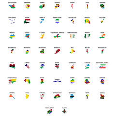 map of countries in the continent of Africa icon set vector sign symbol