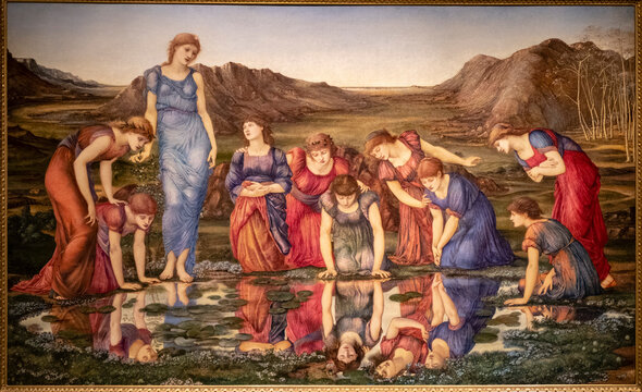 el espejo de V&eacute;nus, Sir Edward Burne-Jones, inglaterra 1877, oleo sobre tela, Fundaci&oacute;n Calouste Gulbenkian,  (&laquo;Funda&ccedil;&atilde;o Calouste Gulbenkian&raquo;), Lisboa, Portugal
