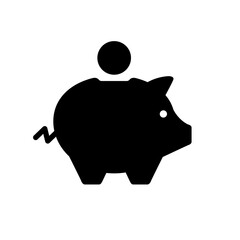 Piggy bank or moneybox glyph icon