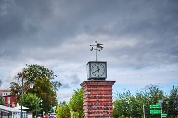 Clocktower on the Bansin promenade on the island of Usedom.