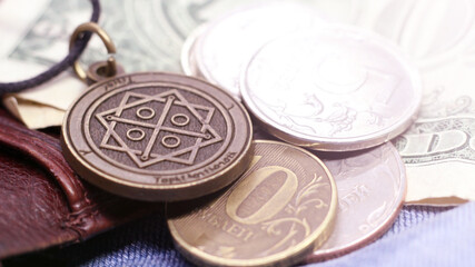 Old Money talisman and russian coins