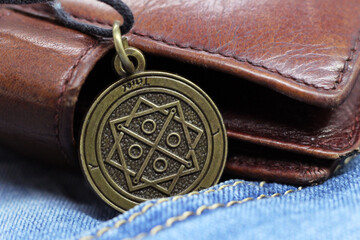 Old Money talisman and leaather wallet