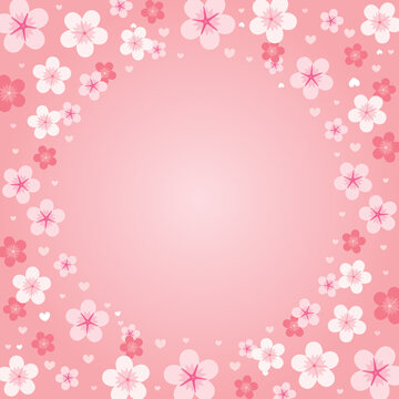 Cherry Blossom Background, Flower Background, Flower Banner, Floral Background, Pink Flower, Vector Illustration Background