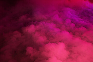 Thick, bright pink smoke. The crimson smoke from the bomb explosions looks like a background of...