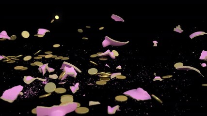 Piggy Bank Smash on Transparent Background