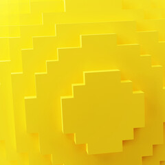 3d rendering, abstract cube background, cream voxel mosaic, geometric shapes.