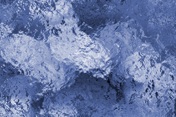 creative bright canvas. convex shiny surface. wrapping paper. water texture. blue metal background. crumpled curtain